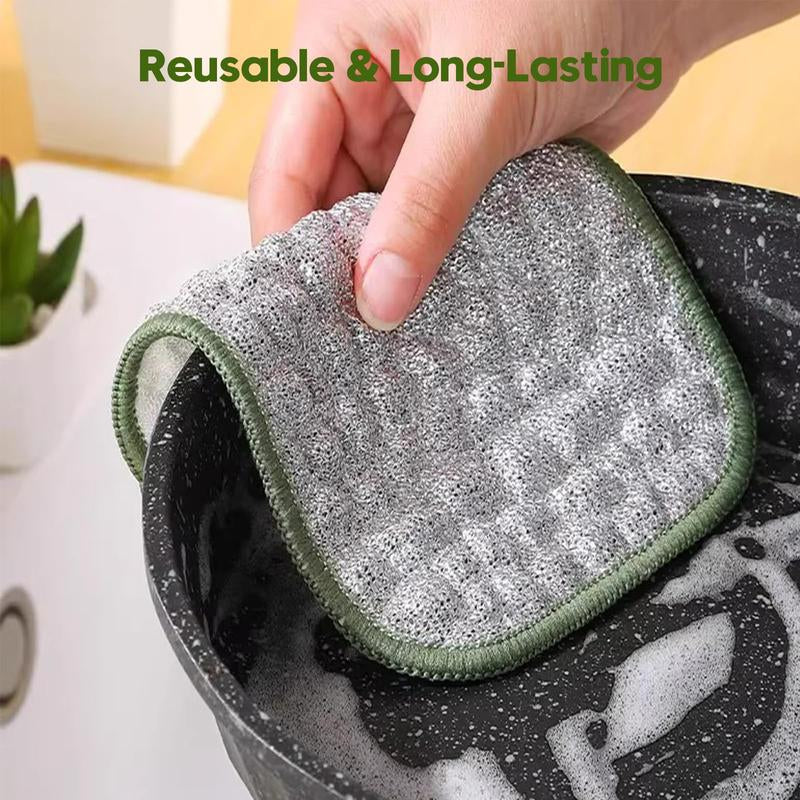 10 Pcs Multipurpose Wire Dishwashing Rags for Wet and Dry, Double Sided Wire Washing Cloth, Reusable Miracle Cleaning Cloths, Non Scratch Dishcloth for Home Kitchen, Sinks