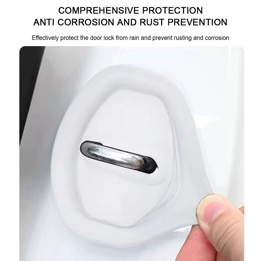 Silicone Door Lock Buckle Protector Car Dustproof Scratch-Resistance Cushion Pad Door Shock Absorber Cushion Silent Accessories