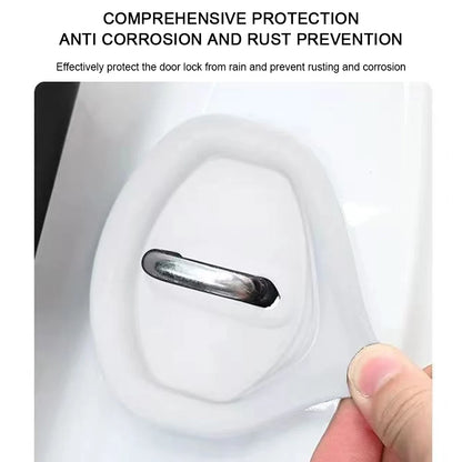 Silicone Door Lock Buckle Protector Car Dustproof Scratch-Resistance Cushion Pad Door Shock Absorber Cushion Silent Accessories