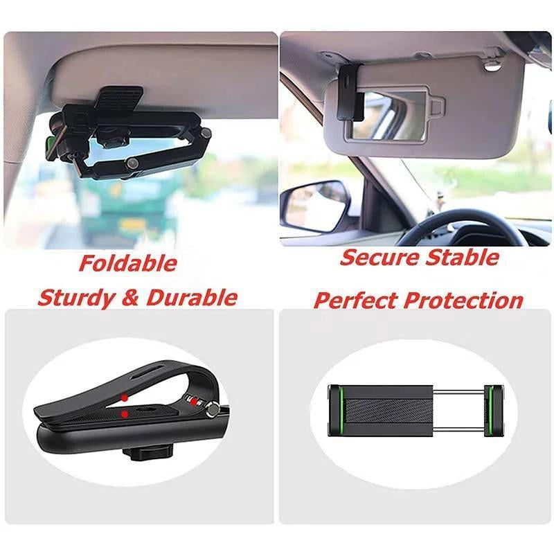 New 1080° Multi-Function Sun Visor Universal 360 Degree Rotating Phone Holder Suitable for Any Scene Car Holder - Rotatable and Retractable