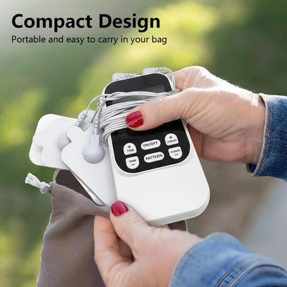 Muscle Massage Unit, 10 Modes Dual Channel, 30 Intensity Levels, Compact Rechargeable Body Massager with 4 Pads