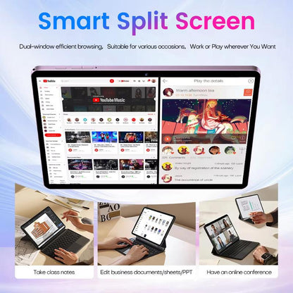 Presente de Ano Novo 2026 — Tablet X9 com 256GB de ROM, Tela Touchscreen, Câmeras Duplas, Bluetooth, Capa com Teclado, Mouse e Caneta Stylus, 5G, Carregamento Type-C, Grande Armazenamento, Celular/Smartphone Portátil.