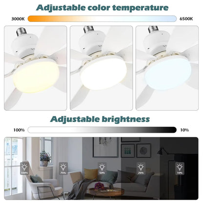Ceiling Fan Light with Remote Control for Dimming Hanging Mini Ceiling Fans for Bedroom,Indoor，Living Room Colorful Blades