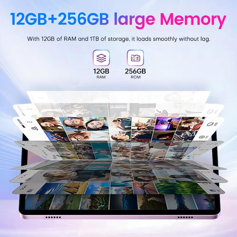 Presente de Ano Novo 2026 — Tablet X9 com 256GB de ROM, Tela Touchscreen, Câmeras Duplas, Bluetooth, Capa com Teclado, Mouse e Caneta Stylus, 5G, Carregamento Type-C, Grande Armazenamento, Celular/Smartphone Portátil.
