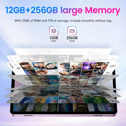 Presente de Ano Novo 2026 — Tablet X9 com 256GB de ROM, Tela Touchscreen, Câmeras Duplas, Bluetooth, Capa com Teclado, Mouse e Caneta Stylus, 5G, Carregamento Type-C, Grande Armazenamento, Celular/Smartphone Portátil.