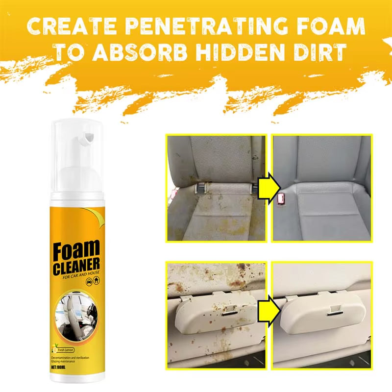 SEAMETAL 150/60Ml Multi-Purpose Foam Cleaner Spray Car Home Interior Cleaner Foam Spray Anti-Aging Protection for Car Accessorie