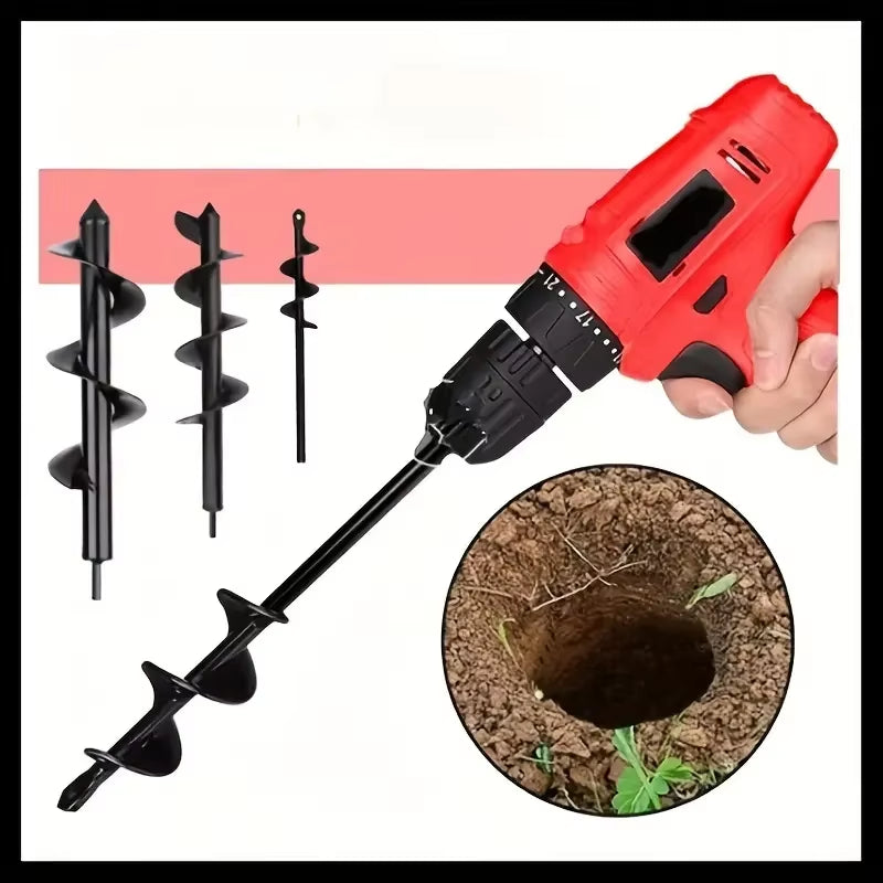 Garden Auger Bits for Planting Hexagonal Shaft Drill Bits Require No Power Solid Steel Auger for Bulb and Bedding Plant Growing