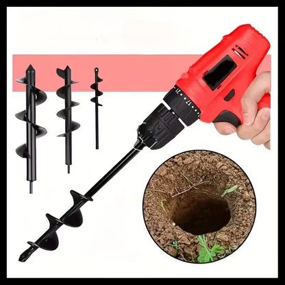 Garden Auger Bits for Planting Hexagonal Shaft Drill Bits Require No Power Solid Steel Auger for Bulb and Bedding Plant Growing