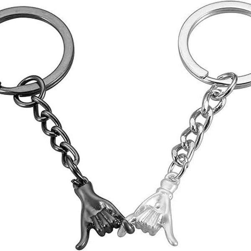 2Pcs Pinky Promise Gift Matching Couple Gifts Valentines Day Gifts for Him Her Boyfriend Girlfriend Best Friend Matching Keychains for Couples Wife Husband Birthday Gifts