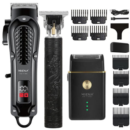 3-Piece Professional Blonde Hair Clipper & Trimmer Kit for Men - Usb-Rechargeable Barber Set Featuring LCD Display, Adjustable Blade Hair Clippers, and Professional Men'S Trimmer
