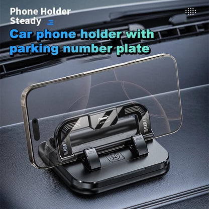 Suporte para Celular Automotivo, Suporte Portátil para Telefone, Estável e Durável. Função Integrada de Placa de Número para Estacionamento, Permite Alternar Rapidamente para Exibição do Número de Telefone.