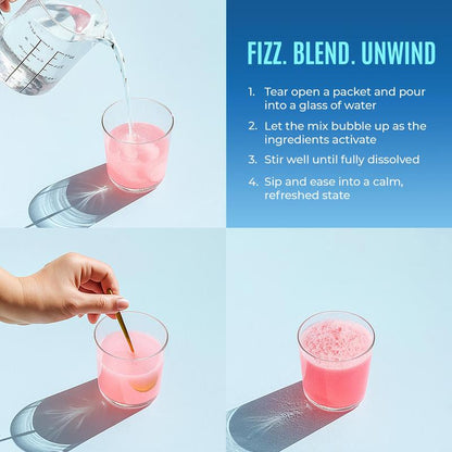 Yesnap MAGICRELAX Calming Sparking Mix with 8-In-1 Magnesium KSM-66 Ashwagandha Saffron Vitamin D3 GABA L-Theanine Supports Cortisol Balance Mood Sleep 30 Servings No Sugar Non GMO Raspberry Lemonade Flavor