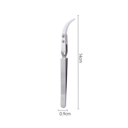 1200° Ceramic Tipped Stainless Steel Tweezers Tips Heat Pointed Resistant Tweezer Electronic Soldering Tweezers Fine Pointed Tip