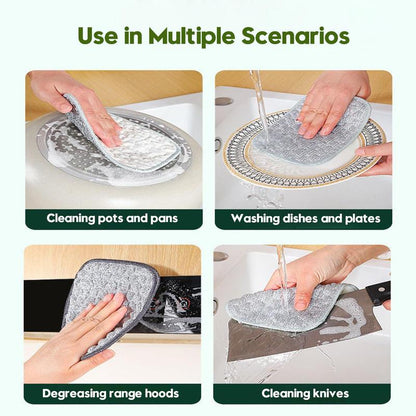 10 Pcs Multipurpose Wire Dishwashing Rags for Wet and Dry, Double Sided Wire Washing Cloth, Reusable Miracle Cleaning Cloths, Non Scratch Dishcloth for Home Kitchen, Sinks