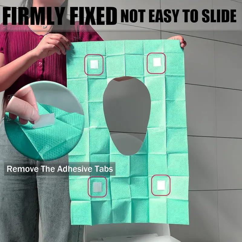 10 Packs Tear-Free Toilet Seat Covers Disposable for Adults and Kids, 16X24 Inch Waterproof Non-Slip Disposable Toilet Seat Cover for Travel, Public Toilet, Outdoors (Individual Package)