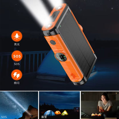 Power Bank Solar de 50.000 mAh, 22,5 W, com Carregamento Sem Fio Magnético, Powerbank para Camping com Cabos Integrados, Bateria Externa para iPhone com MagSafe
