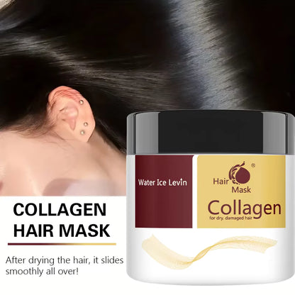 Máscara de Tratamento Capilar com Colágeno e Óleo de Argan Marroquino — Condicionamento Profundo para Reparação de Cabelos Secos e Danificados
