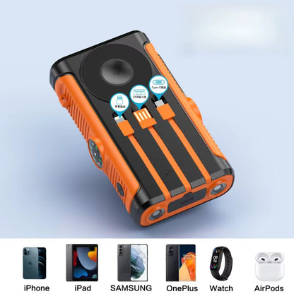 Power Bank Solar de 50.000 mAh, 22,5 W, com Carregamento Sem Fio Magnético, Powerbank para Camping com Cabos Integrados, Bateria Externa para iPhone com MagSafe