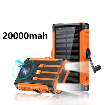 Power Bank Solar de 50.000 mAh, 22,5 W, com Carregamento Sem Fio Magnético, Powerbank para Camping com Cabos Integrados, Bateria Externa para iPhone com MagSafe