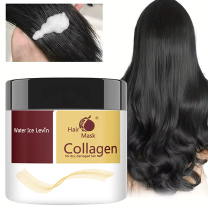 Máscara de Tratamento Capilar com Colágeno e Óleo de Argan Marroquino — Condicionamento Profundo para Reparação de Cabelos Secos e Danificados