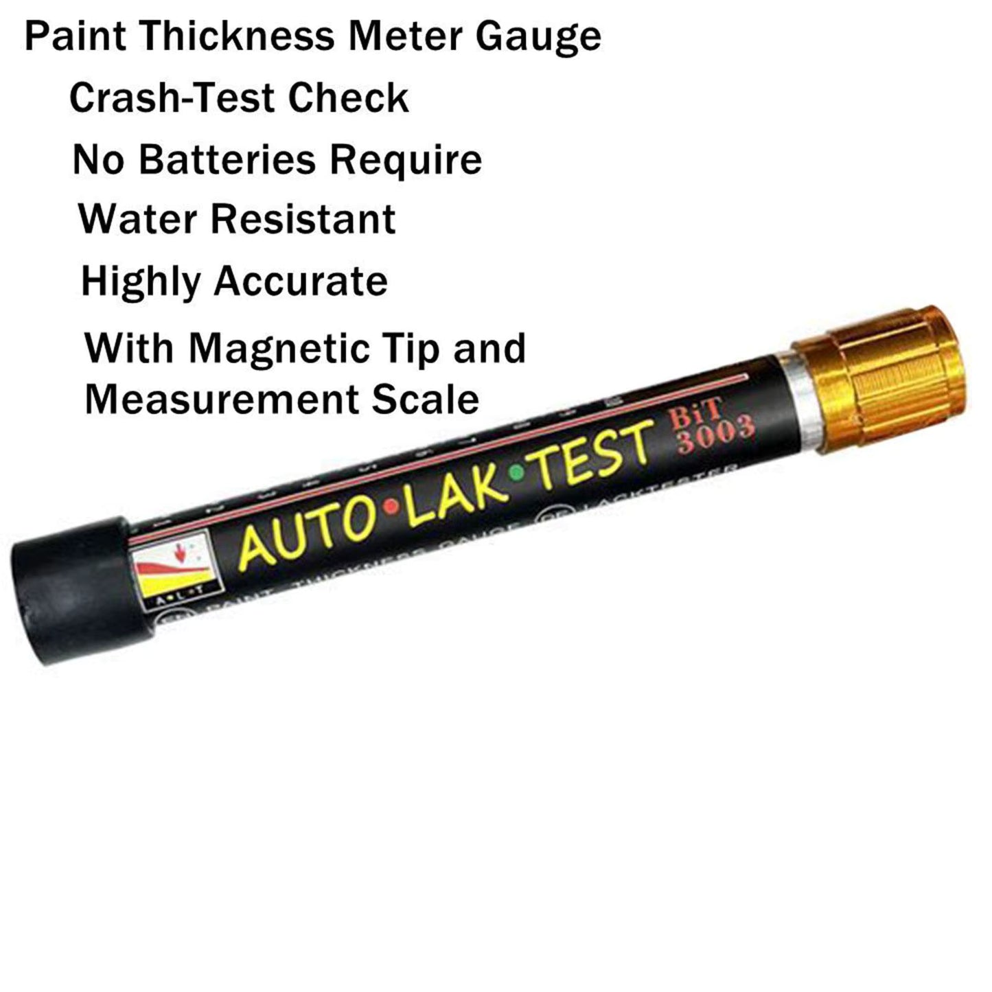 Medidor de Espessura de Pintura Automotiva 1 Peça, Testador de Pintura para Carros, Verificador de Colisão/Reparo, Medidor de Tinta com Escala e Ponta Magnética.