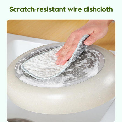 10 Pcs Multipurpose Wire Dishwashing Rags for Wet and Dry, Double Sided Wire Washing Cloth, Reusable Miracle Cleaning Cloths, Non Scratch Dishcloth for Home Kitchen, Sinks