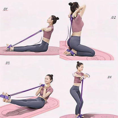 Home Gym Arm & Waist Training Pedal Band – Eco-Friendly Natural Latex Yoga Stretching Band with Adjustable Resistance