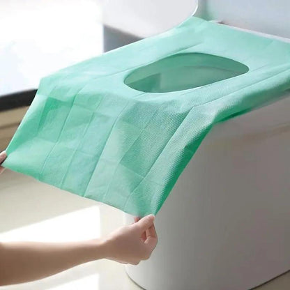 10 Packs Tear-Free Toilet Seat Covers Disposable for Adults and Kids, 16X24 Inch Waterproof Non-Slip Disposable Toilet Seat Cover for Travel, Public Toilet, Outdoors (Individual Package)