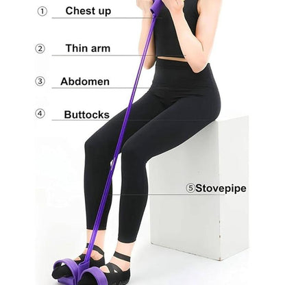 Home Gym Arm & Waist Training Pedal Band – Eco-Friendly Natural Latex Yoga Stretching Band with Adjustable Resistance
