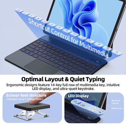 Lightweight Magic Keyboard for Ipad Air 2025 Case for Ipad Air 6 11 2024 Pro 13 Pro 11 2024 for Ipad Pro 12.9 Air 4 5 10.9