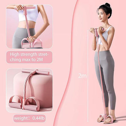 Home Gym Arm & Waist Training Pedal Band – Eco-Friendly Natural Latex Yoga Stretching Band with Adjustable Resistance