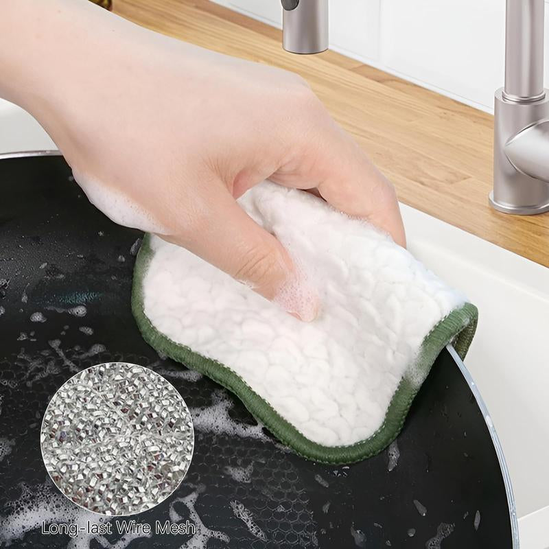10 Pcs Multipurpose Wire Dishwashing Rags for Wet and Dry, Double Sided Wire Washing Cloth, Reusable Miracle Cleaning Cloths, Non Scratch Dishcloth for Home Kitchen, Sinks