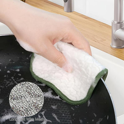 10 Pcs Multipurpose Wire Dishwashing Rags for Wet and Dry, Double Sided Wire Washing Cloth, Reusable Miracle Cleaning Cloths, Non Scratch Dishcloth for Home Kitchen, Sinks